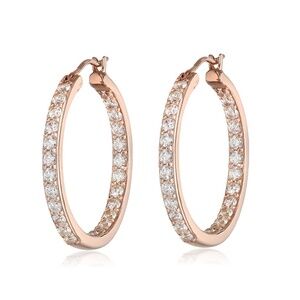 NWT: Dual Sided Crystal Hoop Earrings with Swarovski Crystals